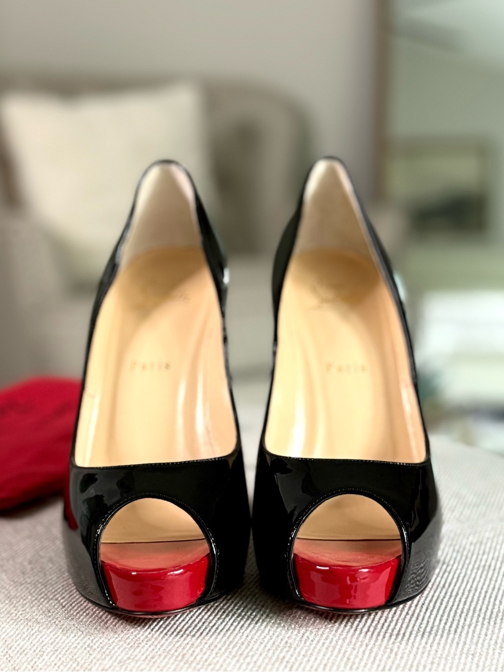 NEW Christian Louboutin New Very Privé 120 Platform Peep Toe Pumps - Size 39.5 - Picture 4 of 10
